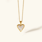 Carys Heart Inlay Necklace - Luzy Jewels
