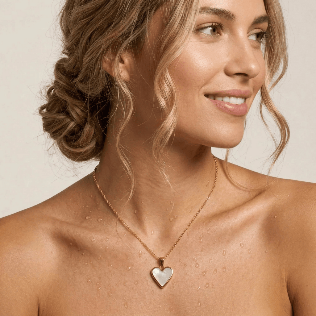 Carys Heart Inlay Necklace - Luzy Jewels