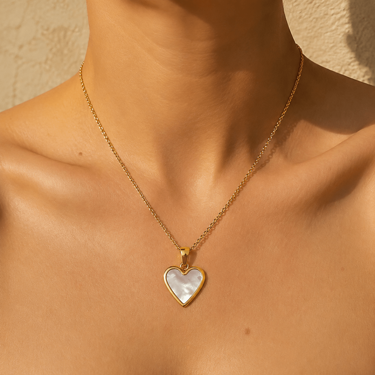 Carys Heart Inlay Necklace - Luzy Jewels