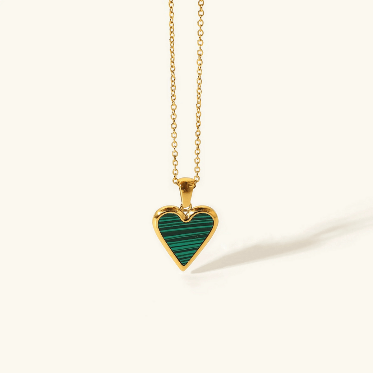 Carys Heart Inlay Necklace - Luzy Jewels