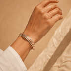 Cassia Triple-Orbit Two-Tone Bangle - Luzy Jewels
