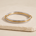 Cassia Triple-Orbit Two-Tone Bangle - Luzy Jewels