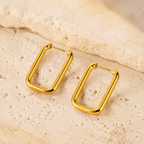 Cassiane Rectangular U-Hoop Earrings - Luzy Jewels