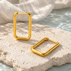 Cassiane Rectangular U-Hoop Earrings - Luzy Jewels