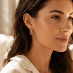 Cassiane Rectangular U-Hoop Earrings - Luzy Jewels