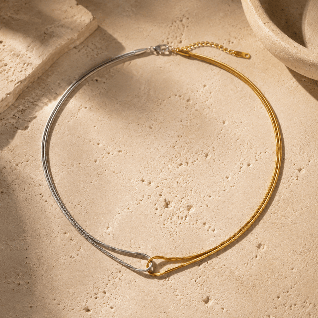 Celeste Two-Tone Infinity Knot Necklace - Luzy Jewels