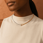 Celeste Two-Tone Infinity Knot Necklace - Luzy Jewels