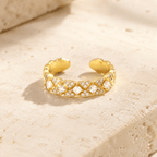 Celia Pavé Lattice Open Ring - Luzy Jewels