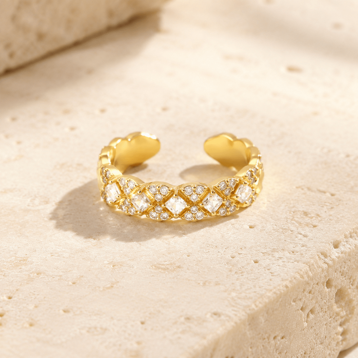 Celia Pavé Lattice Open Ring - Luzy Jewels