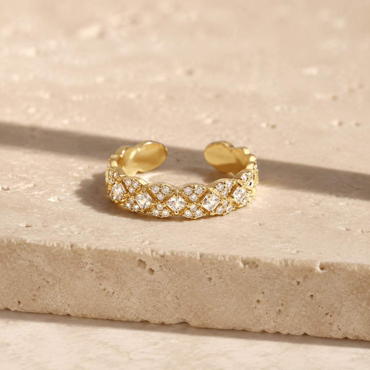 Celia Pavé Lattice Open Ring - Luzy Jewels