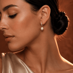 Coralia Pearl Pavé Huggie Earrings - Luzy Jewels