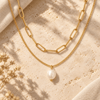 Doreva Layered Pearl Necklace - Luzy Jewels