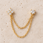 Elafiti Double-Stud Chain Earrings - Luzy Jewels