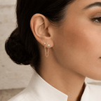 Elafiti Double-Stud Chain Earrings - Luzy Jewels