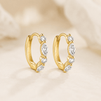 Elara Mixed-Cut Huggie Earrings - Luzy Jewels
