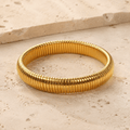 Elara Ribbed Flex Bangle - Luzy Jewels