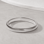 Elara Ribbed Flex Bangle - Luzy Jewels