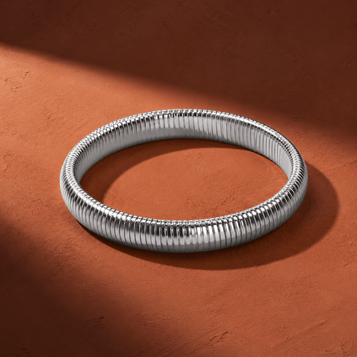 Elara Ribbed Flex Bangle - Luzy Jewels