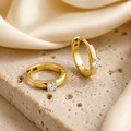 Elara Solitaire Pixie Huggies - Luzy Jewels