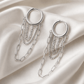 Elaria Triple-Chain Hoop Earrings - Luzy Jewels