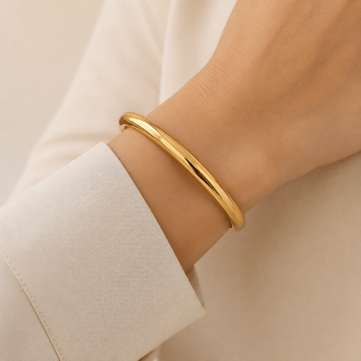 Elettra Polished Graduated Bangle - Luzy Jewels