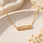 Elloria Floating Crystal Bar Necklace - Luzy Jewels