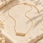 Elloria Floating Crystal Bar Necklace - Luzy Jewels