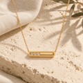 Elloria Floating Crystal Bar Necklace - Luzy Jewels