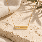 Elloria Floating Crystal Bar Necklace - Luzy Jewels