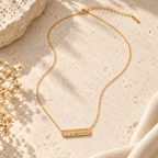 Elloria Floating Crystal Bar Necklace - Luzy Jewels