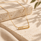 Elloria Floating Crystal Bar Necklace - Luzy Jewels