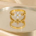 Elodie Crystal Petal Ring - Luzy Jewels