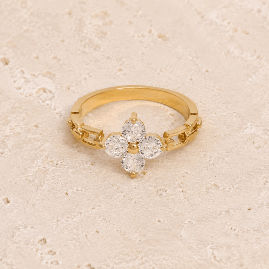 Elodie Crystal Petal Ring - Luzy Jewels