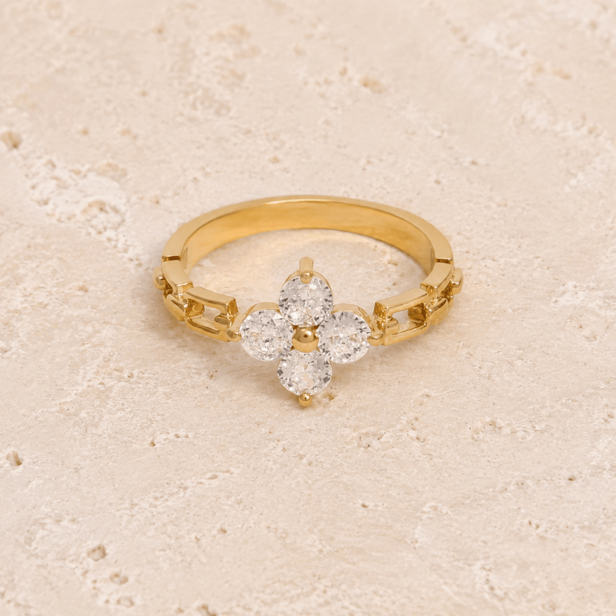 Elodie Crystal Petal Ring - Luzy Jewels