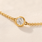 Elosia Gold Bezel Solitaire Anklet - Luzy Jewels