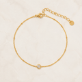 Elosia Gold Bezel Solitaire Anklet - Luzy Jewels