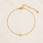 Elosia Gold Bezel Solitaire Anklet - Luzy Jewels
