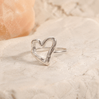 Evadne Organic Open Heart Ring - Luzy Jewels