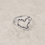 Evadne Organic Open Heart Ring - Luzy Jewels