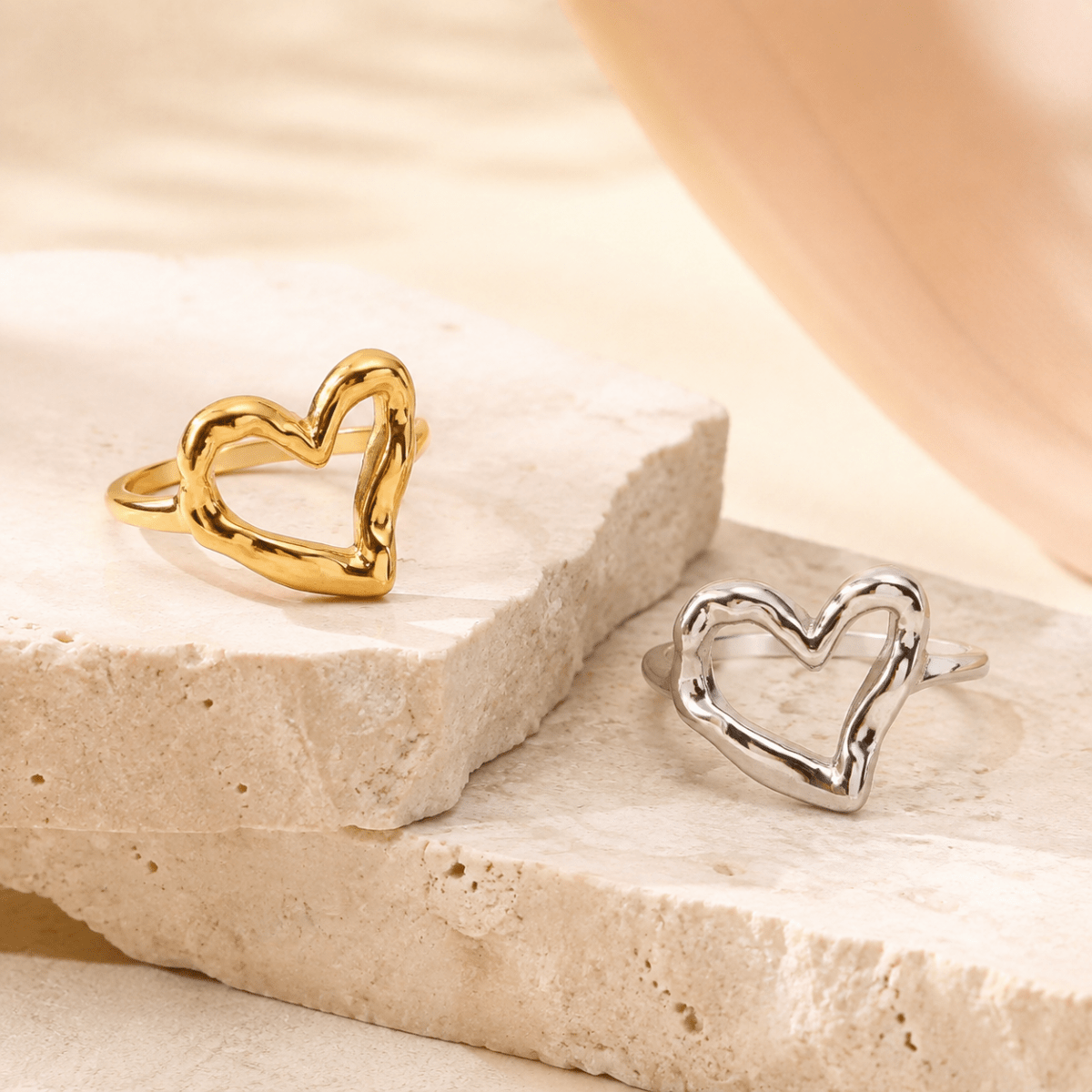 Evadne Organic Open Heart Ring - Luzy Jewels