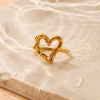 Evadne Organic Open Heart Ring - Luzy Jewels