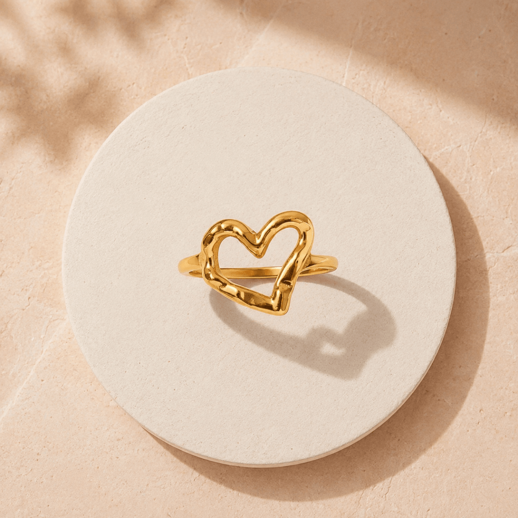 Evadne Organic Open Heart Ring - Luzy Jewels
