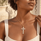 Evangelle Halo Cross Necklace - Luzy Jewels