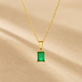 Evelina Green Solitaire Necklace - Luzy Jewels