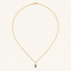 Evelina Green Solitaire Necklace - Luzy Jewels