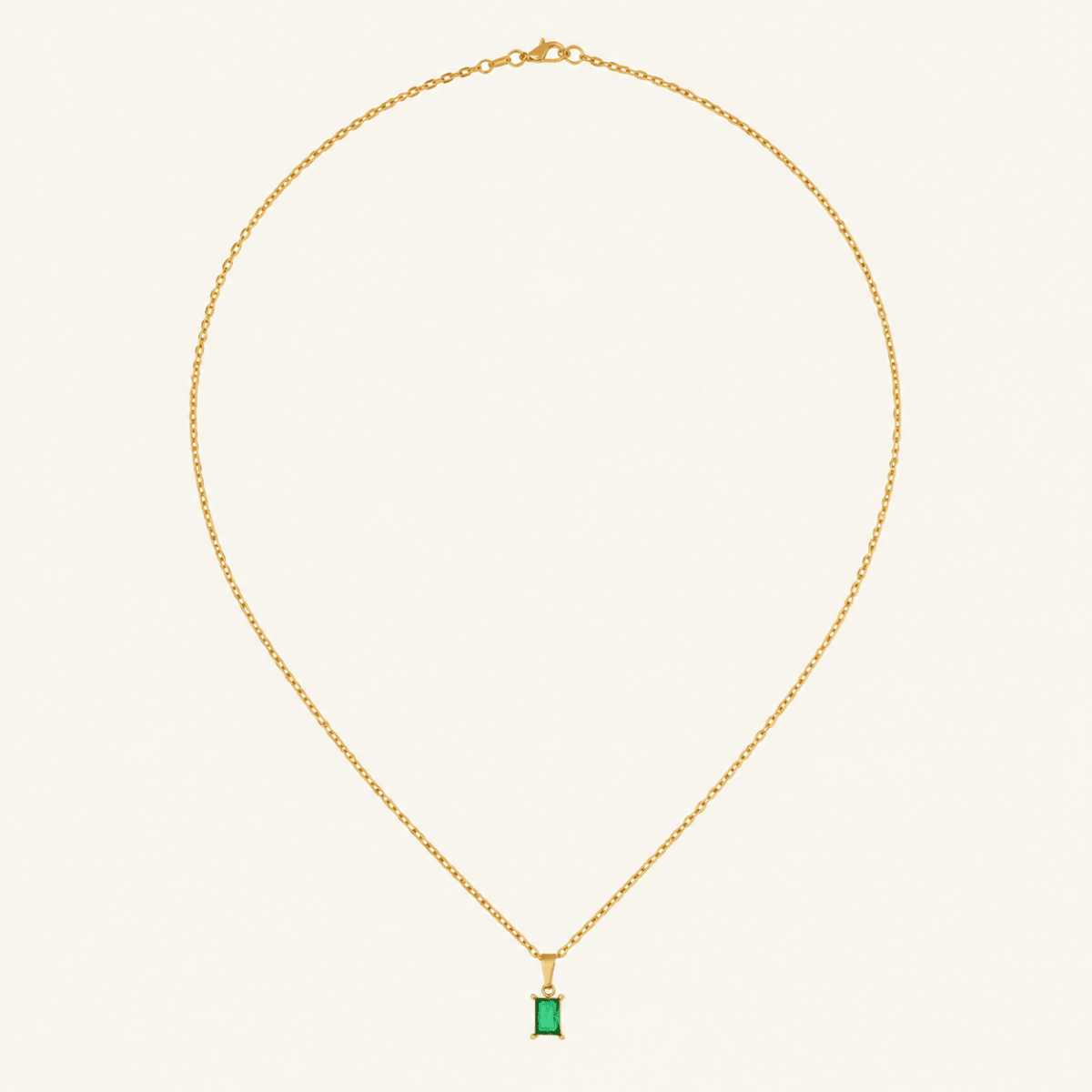 Evelina Green Solitaire Necklace - Luzy Jewels