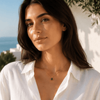 Evelina Green Solitaire Necklace - Luzy Jewels