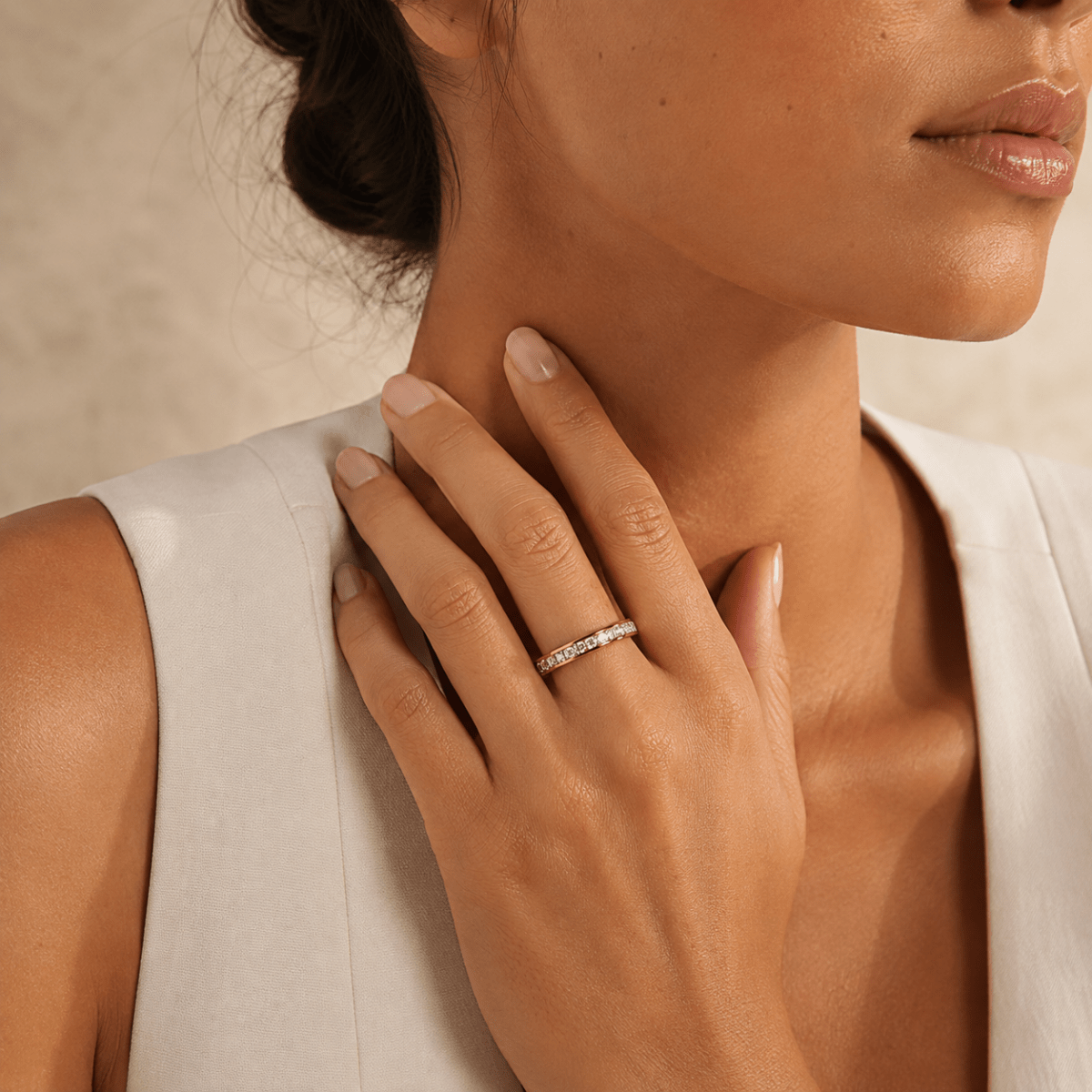 Fiora Square-Cut Eternity Ring - Luzy Jewels