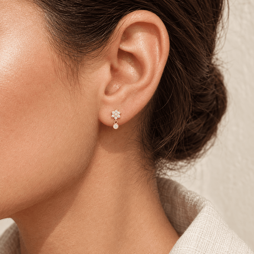 Florisse Flower Drop Stud - Luzy Jewels