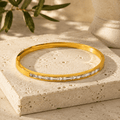 Gianna Baguette Hinged Bangle - Luzy Jewels